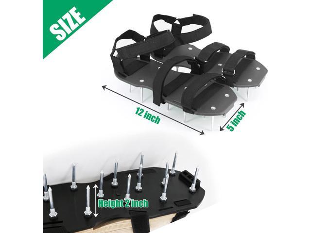 Lawn Aerator Shoes with Hook & Loop Straps for Effectively Aerating Lawn Soil, One Size Fits All Free-Installation Heavy Duty Spiked Sandals Shoes...