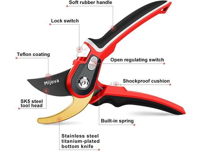 Garden Pruners, Heavy Duty Garden Clippers, Pruning Shears with Adjustable Thumb Lock, Hand Gardening Tools Pruners, High Carbon Steel Sharp...