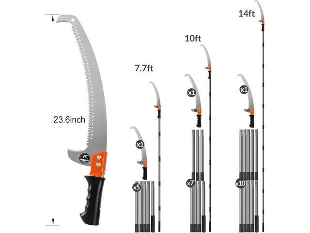 Walensee Pole Saws for Tree Trimming 10FT Lightweight Manual Stainless Steel Extension High Pole Pruning Pole Saw with Blade for Trimmer Branches...