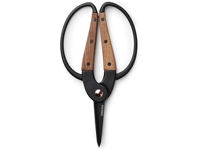 Barebones Garden Scissors - Walnut Scissors - Garden Supplies and Indoor Plant Accessories - Plant Shears with Wide Handles - Comfortable Fit...