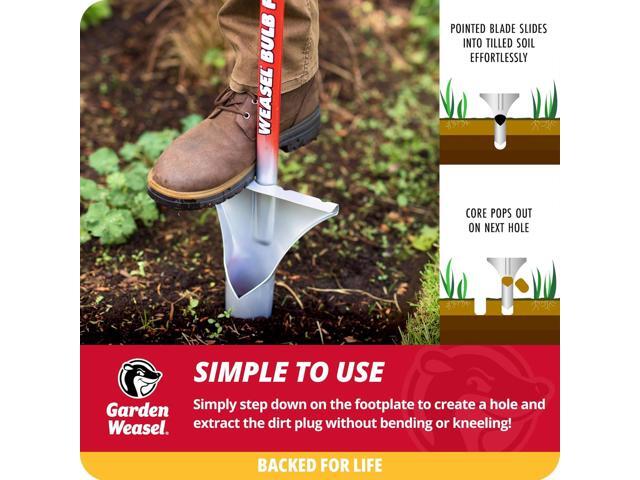 Garden Weasel Bulb Planter - Long Handle Annuals, Ground Cover, Vegetables, Spring and Fall Bulbs Sod Cutter, Remover, and Plugger, Grass...