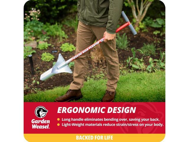 Garden Weasel Bulb Planter - Long Handle Annuals, Ground Cover, Vegetables, Spring and Fall Bulbs Sod Cutter, Remover, and Plugger, Grass...