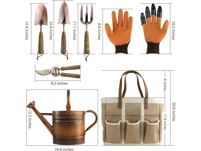 1 Gallon Galvanized Steel Watering Can with 3 Pcs of Garden Tools, 1 Pc of Pruning Shear, 1 Pair of Gardening Gloves1 Pc of Garden Tools Organizer...