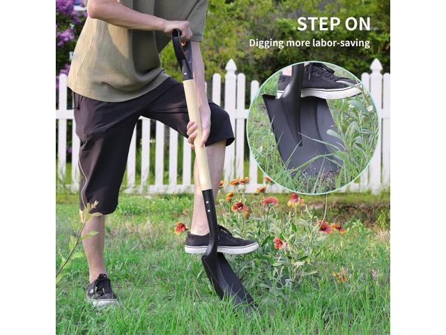 Square Shovel, Shovels for Digging with D-Handle, Overall 41-Inch Long Garden Shovel, Transfer Shovel, Snow Shovel for Car, Garden Tools