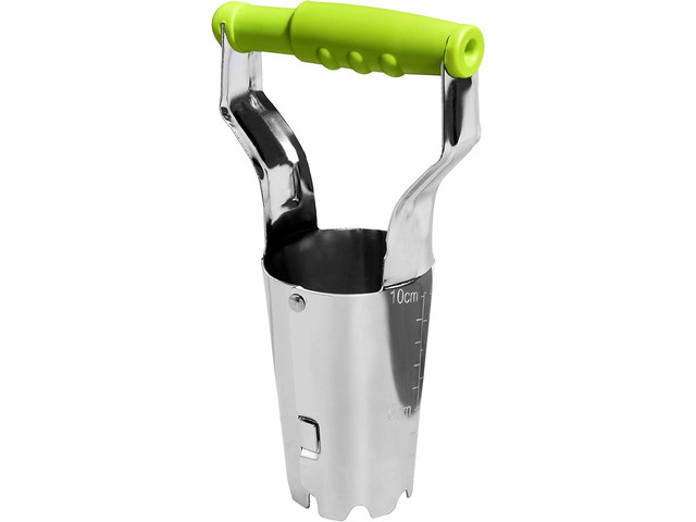 GREBSTK Sturdy Stainless Steel Gardening Bulb Transplanter Tool with Depth Mark and Soil Release Handle for Planting Bulbs