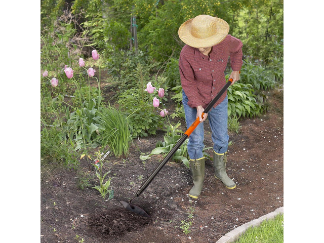 Hoe Garden Tool, Heavy Duty Garden Hoe for Weeding, Metal Garden Hoe with Long Handle, 58 Inches