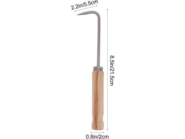 YARNOW Single Claw Hook, Manganese Steel Root Remover with Wooden Handle, Garden Weeding Tool for Digging, Weeding, and Gardening Tasks (Khaki)