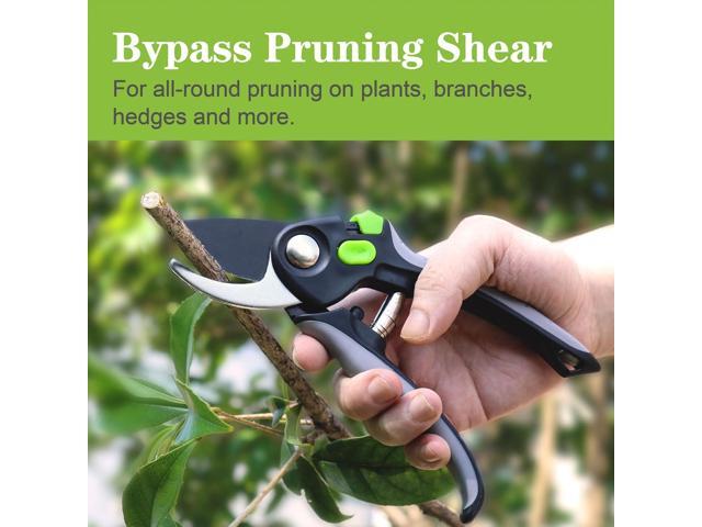 Garden Pruning Shears, 3pcs Professional Gardening Scissors with Razor-Sharp Blade, 8.66 Anvil pruner &Bypass Garden Clipper, Hand Pruners for...