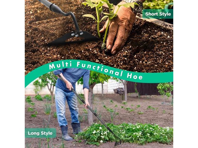 Hoe Garden Tool with 70Inch Long Handle, Heavy Duty Garden Hoes for Weeding Loosening Soil Digging Planting Ridging, Handy Hoe Gardening Tools...
