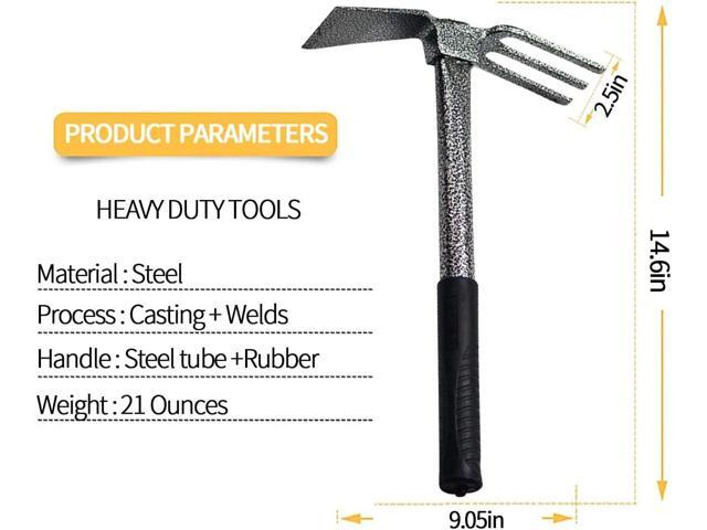 ZOG Garden Big Hand Digger and Hoe Combo Garden Tool,Heavy Duty Hand Tiller,Garden Hoe,Cultivator,Non-Slip Handle & Anti-Rust Head is The Perfect...