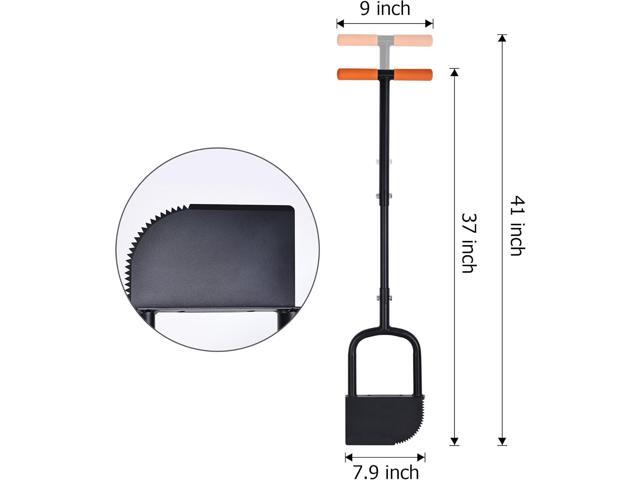 Height Adjustable Garden Edger Tool, Hand Steel Edger, Half Moon Lawn Edger, Saw-Tooth with Very Sharp Blade Manual Edger