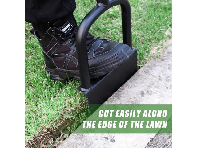 Height Adjustable Garden Edger Tool, Hand Steel Edger, Half Moon Lawn Edger, Saw-Tooth with Very Sharp Blade Manual Edger