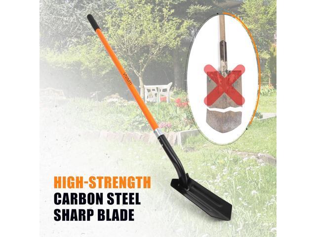 Trench Shovel for Digging, 4-Inch Trenching Shovel with Fiberglass Handle, 56 Inches