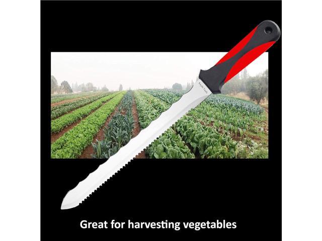 Keyfit Tools Spartan Garden Knife Perennial Splitter Divider Super Sharp Double Sided Serrated Stainless Steel 8 Blade 5 Ergonomic Rubber Handle...
