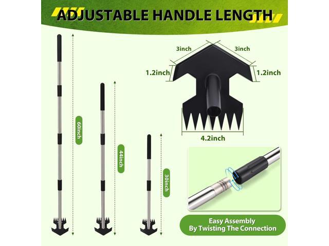 Hoe Garden Tool, Scuffle Garden Hoe for Weeding with 30-60 Inch Steel Long Handle, Dual Use Sharp Gardening Hula Hoe, Adjustable Rocket Shaped Weed...