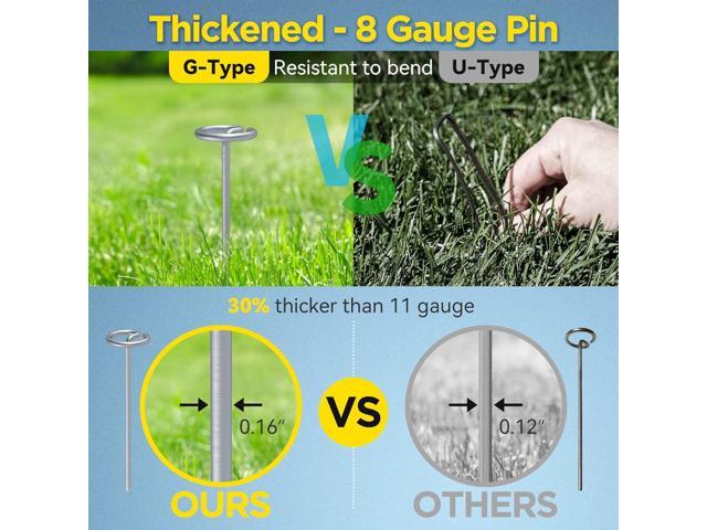 Landscape Fabric Pins, Thickened 8 Gauge Circle Top Landscape Pins-120 Pcs, Not Easy to Bend 6 inch Galvanized Landscape Fabric Stakes, More...