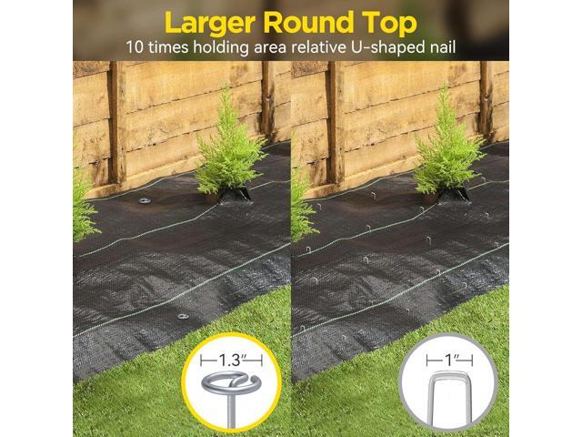 Landscape Fabric Pins, Thickened 8 Gauge Circle Top Landscape Pins-120 Pcs, Not Easy to Bend 6 inch Galvanized Landscape Fabric Stakes, More...