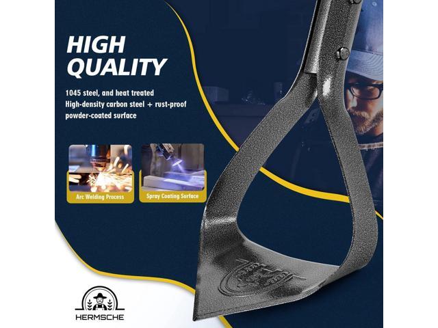 Hoe Garden Tool, Heavy Duty Triangle 52.7' Manual Weeder with Long Handle, Carbon Steel Weed Removing Action Hoe Cultivator for Weeding, Digging,...