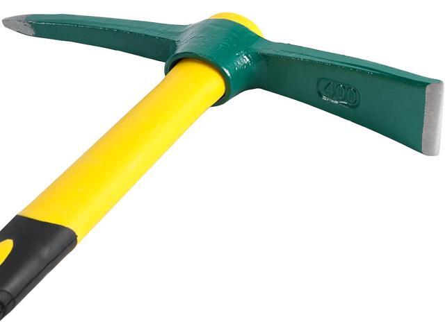 Pick Mattock Hoe Heavy Duty, Gardening Hand Pick with 15 Inch Shock Absorption Rubber Handle and Forged Head, Pick Axe Hand Tool for Digging...