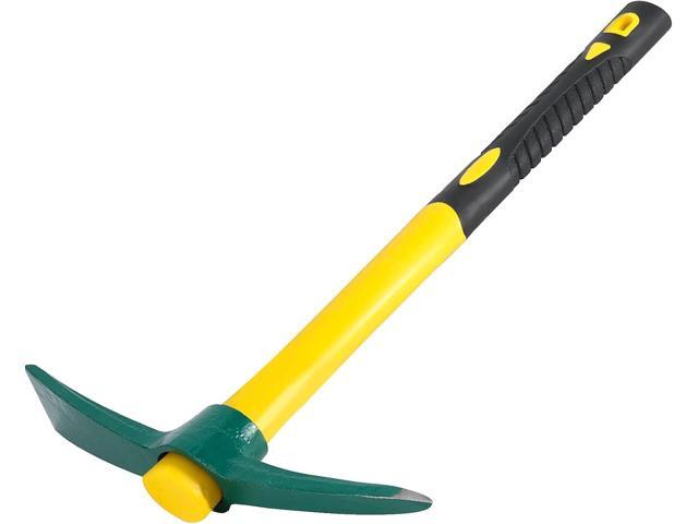 Pick Mattock Hoe Heavy Duty, Gardening Hand Pick with 15 Inch Shock Absorption Rubber Handle and Forged Head, Pick Axe Hand Tool for Digging...