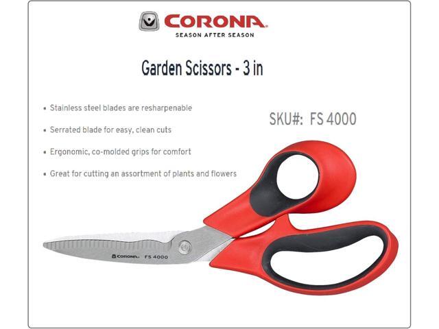Corona Stainless Steel Floral Scissors, 3 Inch Blade, FS 4000, Red