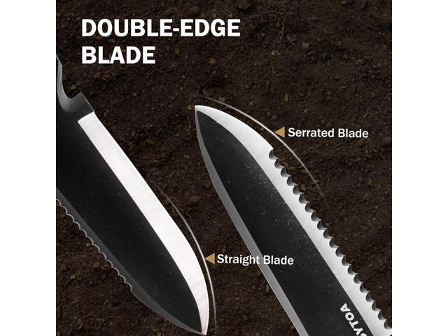 Hori Hori Garden Knife, Garden Tools with Sheath for Weeding,Planting,Digging, 7' Stainless Steel Blade with Cutting Edge, Full-Tang Walnut Wood...