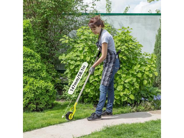58-Inch Manual Lawn Edger Tool - Wheel Rotary Edger with Adjustable 4-Section Stainless Steel Handle & Cushion Grip, Rust-Resistant for Sidewalks,...