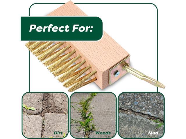 SCRUBIT Moss & Weed Remover Wired Grout Cleaner Brush, Great for Cleaning Decks, Pavers, Patios & Walkways Weed Scraper & Wire Brush Set, Combo w/2...