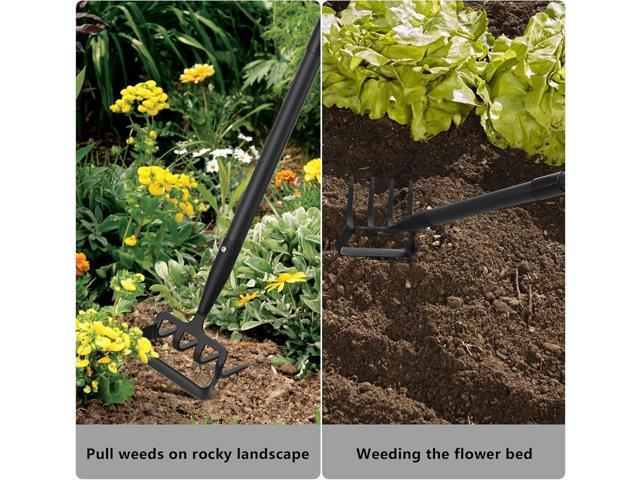 Hoe Garden Tools, 37-49 Inch Gardening Tools for Weeding, Stirrup Hoe Long Handle for Yard Weed Puller, Scuffle Hula Adjustable Weeding Loop Hoe...