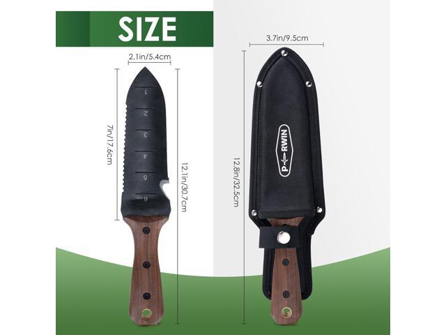 Hori Hori Garden Knife, Garden Tools with Sheath for Weeding,Planting,Digging, 7' Stainless Steel Blade with Cutting Edge, Full-Tang Wood Handle...