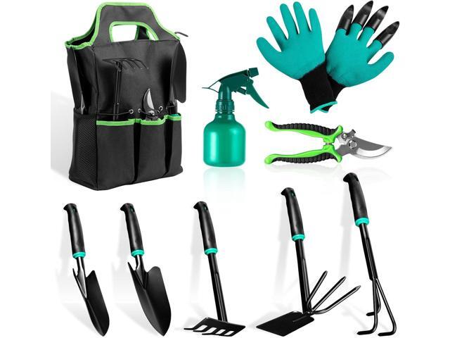 9 PCS Garden Tool Set Kids Gardening Tool Kit for Digging, Planting and Pruning, Gardening Hand Tools with Storage Bag, Ideal Garden Gifts for Men,...