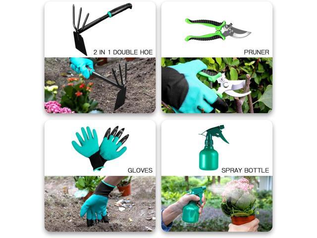 9 PCS Garden Tool Set Kids Gardening Tool Kit for Digging, Planting and Pruning, Gardening Hand Tools with Storage Bag, Ideal Garden Gifts for Men,...