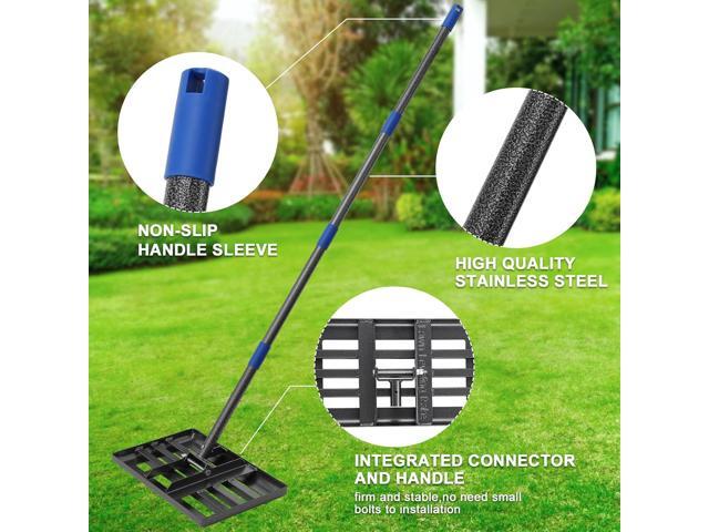 Heavy Duty Leveling Rake for Lawn, Yard & Soil - 5FT Stainless Steel Garden Tool, Rust-Proof Dirt Leveler for Turf, Golf & Football Fields