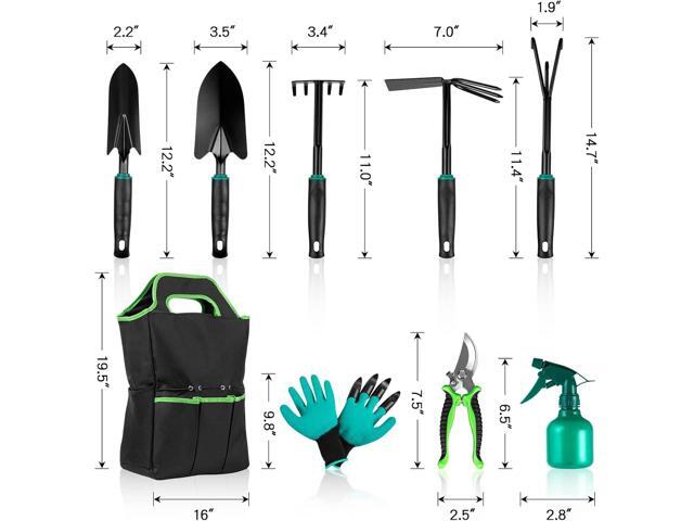 9 PCS Garden Tool Set Kids Gardening Tool Kit for Digging, Planting and Pruning, Gardening Hand Tools with Storage Bag, Ideal Garden Gifts for Men,...