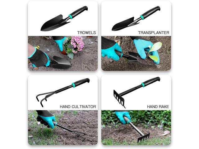 9 PCS Garden Tool Set Kids Gardening Tool Kit for Digging, Planting and Pruning, Gardening Hand Tools with Storage Bag, Ideal Garden Gifts for Men,...