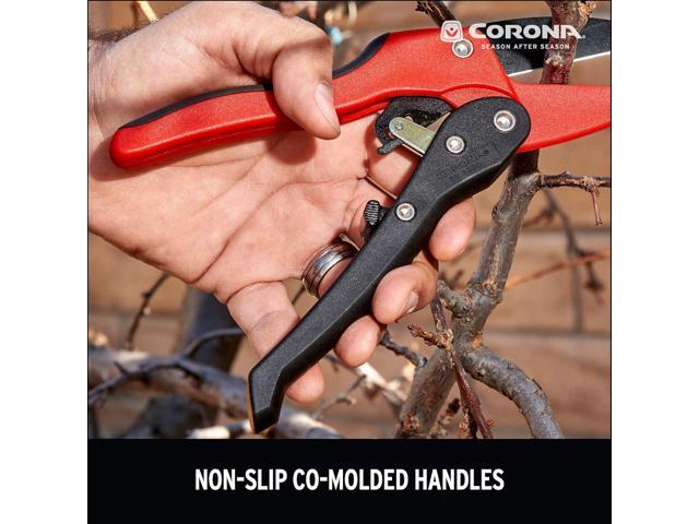 Corona RP 3230 Rachet Hand Pruner - 3/4 inch Cut Capacity Stem and Branch Garden Shears, Red