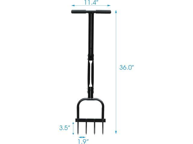 Gardzen Spike Aeration, Heavy Duty Aerator for Compacted Soils and Lawns, 35' x 11', Black
