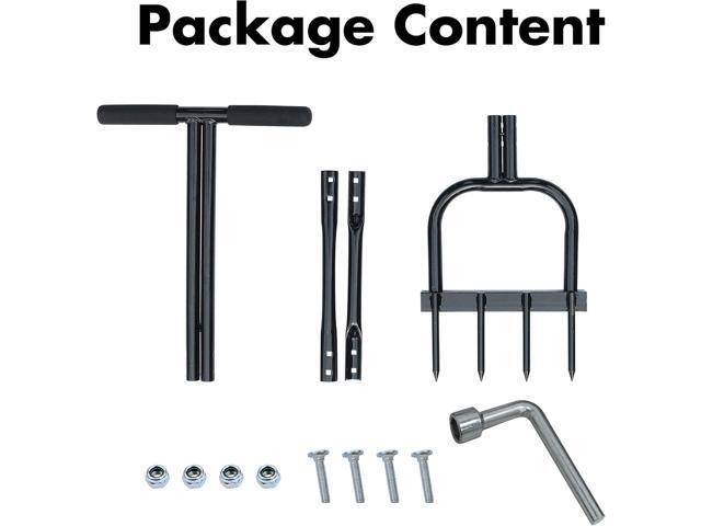 Gardzen Spike Aeration, Heavy Duty Aerator for Compacted Soils and Lawns, 35' x 11', Black
