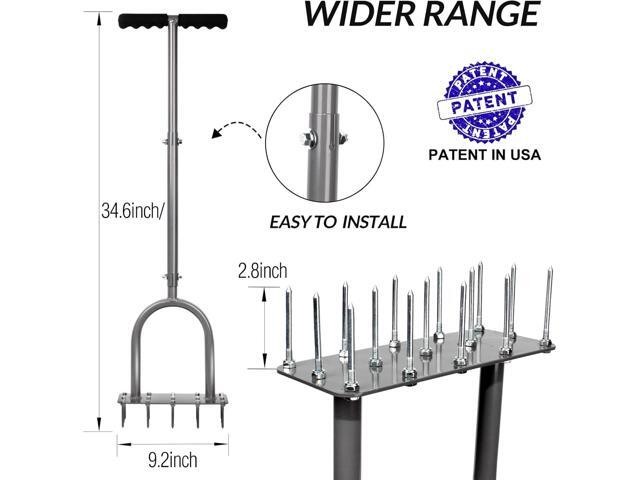 Walensee Lawn Aerator Spike Metal Manual Dethatching Soil Aerating Lawn with 15 Iron Spikes, Pre-Assembled Grass Aerator Tools for Yard, Lawn...
