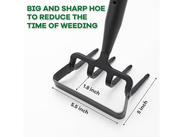 Garden Hoe, 72 Inch Soil Tiller Cultivator Stirrup Hoe, Heavy Duty 2-in-1 Garden Tool with Adjustable Long Handle, Action Scuffle Loop Hoe with...