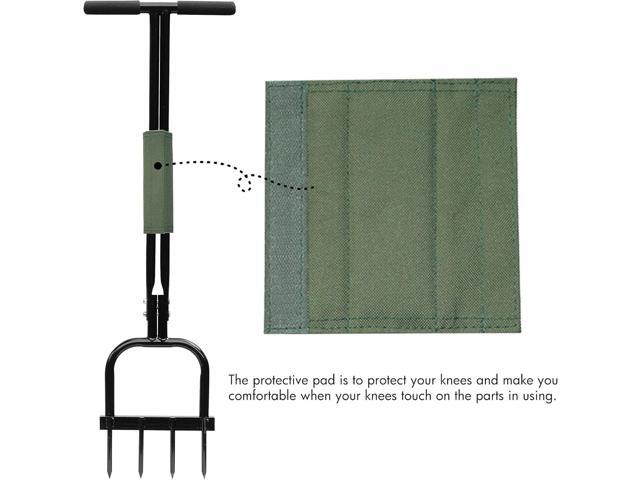 Gardzen Spike Aeration, Heavy Duty Aerator for Compacted Soils and Lawns, 35' x 11', Black