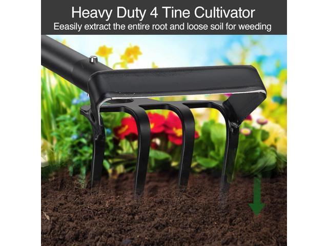 Stirrup Hoe and Cultivator Garden Tool Heavy Duty, Scuffle Loop Hula Action Hoe Weeding Gardening Hand Tools for Women Kids Men, Metal Weeder...