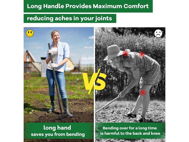 Garden Hoe, 72 Inch Soil Tiller Cultivator Stirrup Hoe, Heavy Duty 2-in-1 Garden Tool with Adjustable Long Handle, Action Scuffle Loop Hoe with...