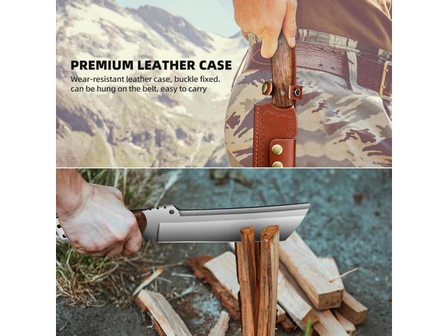 Machete with Sheath for Cutting Trees Heavy Duty, for Yard Work and for Bushcrafting Knife Sickle for Clearing Brush Garden Tools Construction Blade
