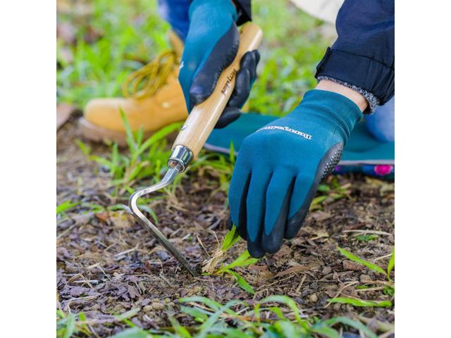 Berry & Bird Japanese Weeder-Scraper-Hoe, 12.67-Inch Gardening Sickle Hoe, Stainless Steel Bent Angle Weeding Sickle, Weeder Hoe with Ergonomic Ash...
