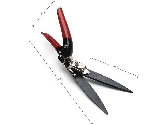 Kings County Tools Grass Trimming Shears 5-1/4 Steel Blades Rotating Handle for Angled Cuts Strong Spring Mechanism Simple & Secure Safety...