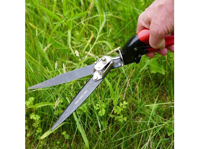 Kings County Tools Grass Trimming Shears 5-1/4 Steel Blades Rotating Handle for Angled Cuts Strong Spring Mechanism Simple & Secure Safety...