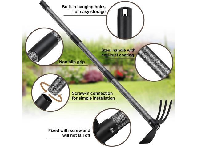 Hoe Garden Tool, 45 Inch Garden Hoe Long Handle for Weeding, Hoe Cultivator 2 in 1 Hand Garden Tools for Gardening Planting