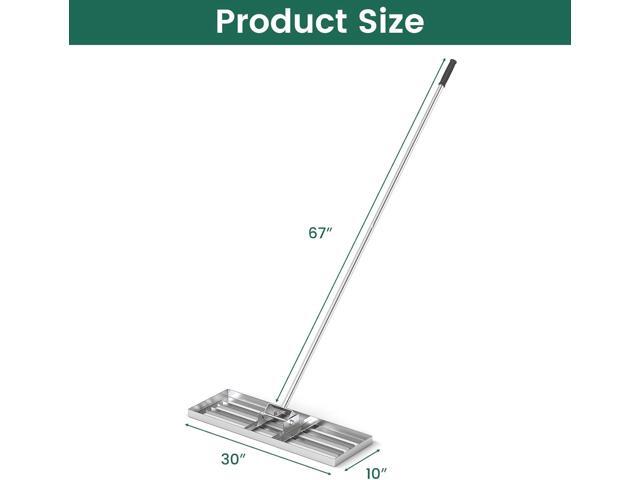 Goplus Lawn Leveling Rake, 30' x 10' Heavy Duty Level Lawn Tool w/ Ergonomic Handle for Soil, Effort-Saving Landscape Rake for Garden, Backyard,...