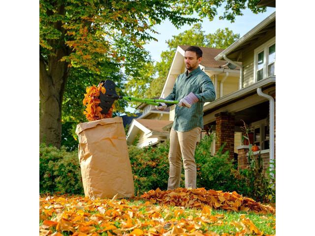 Earthwise 50002 Gator Grabber Telescoping Leaf Clean-Up Tool, Green/Black